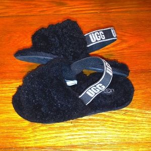 Girl's "UGG" Fluff Yeah Black/Metallic
